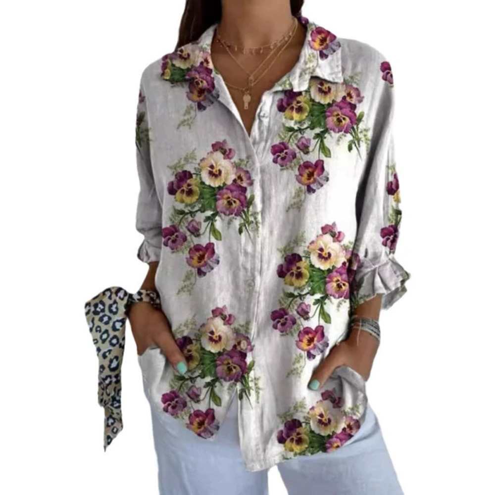 ZARA Summer Printed Casual Three Quarter Sleeve Shirt